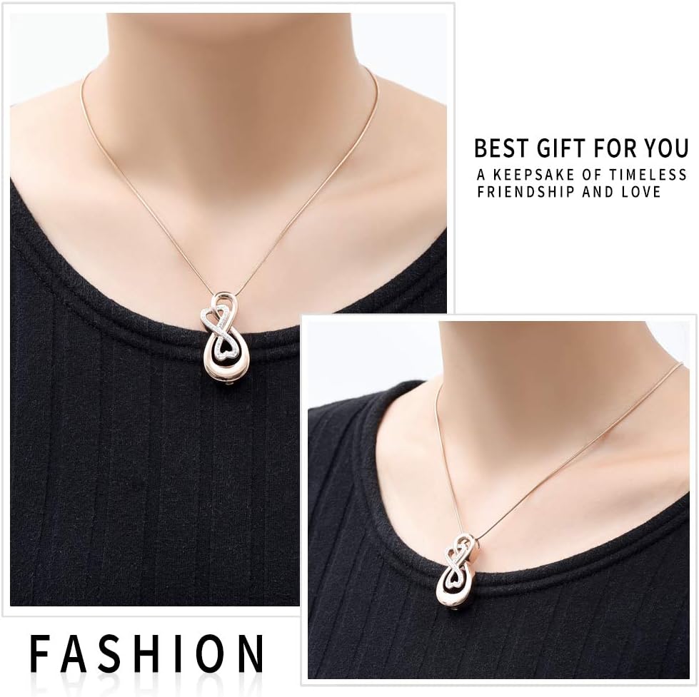 Infinity Love Urn Pendant Stainless Steel Snake Chain Cremation Jewelry for Ashes for Woman Free Filling Tools Include - Image 3