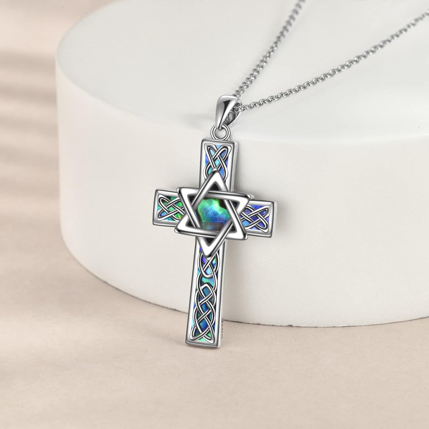 YFN Cross Necklace Sterling Silver Religious Cross Pendant Christians Jewelry Gifts for Women Men - Image 3
