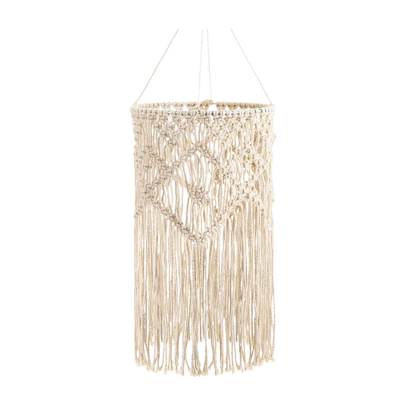 mophrati Macrame Lamp Shade Cover Small Boho Hanging Decor with Small Boho