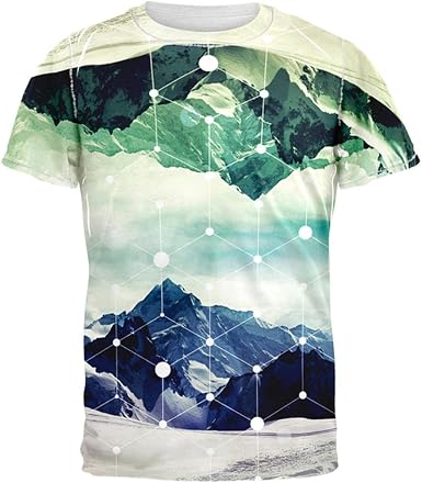 Amazon.com: Old Glory Geométrica Montañas Todo Sobre Adulto Camiseta : Ropa,  Zapatos y Joyería