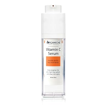 Organic Vitamin C Serum with Ascorbic & Kojic Acid, Anti Aging Face & Eye Serum for Skin Brightening, Dark Spot Remover, Wrinkle & Acne Reduction, Most Stable Serum for Glowing Skin 1 Fl Oz