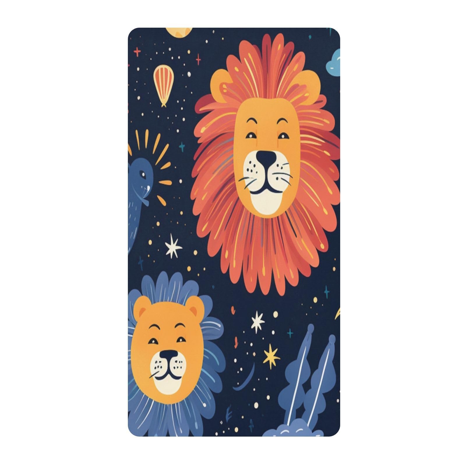 Cute Stars Lions Toddler Crib Sheet Soft Cotton Baby Play Sheets Fitted for Mattress Playard