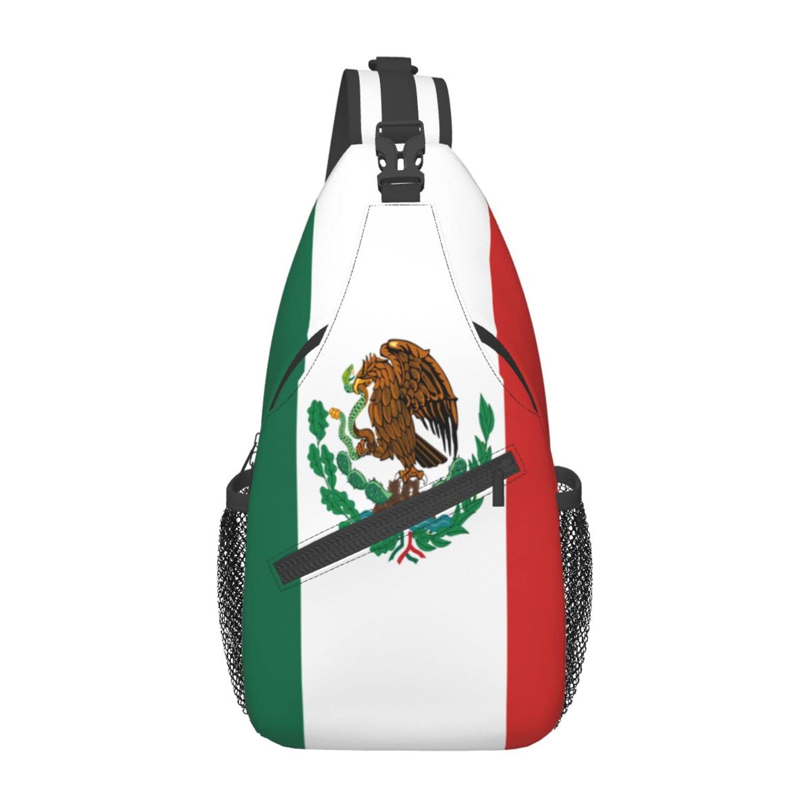 Mexico Flag Chest Bags Crossbody Sling Backpack Travel Hiking Daypack Shoulder Bag For Unisex Men Women