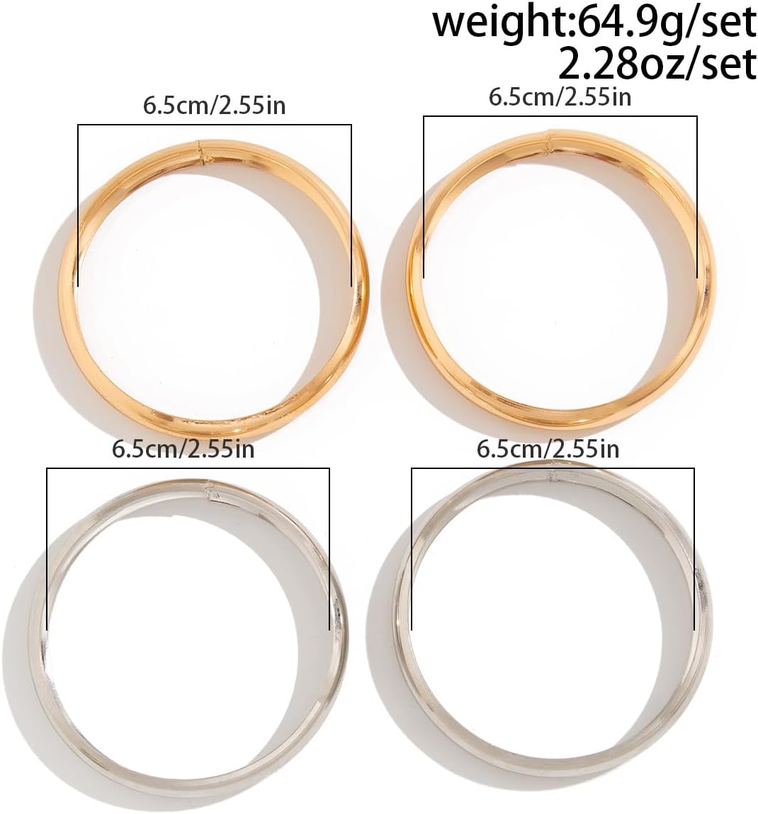 3PCS Chunky Gold Bangle Bracelets Trendy Wide Chunky Cuff Bangles Bracelets Gold Stackable Bracelets Jewelry for Women - Image 7