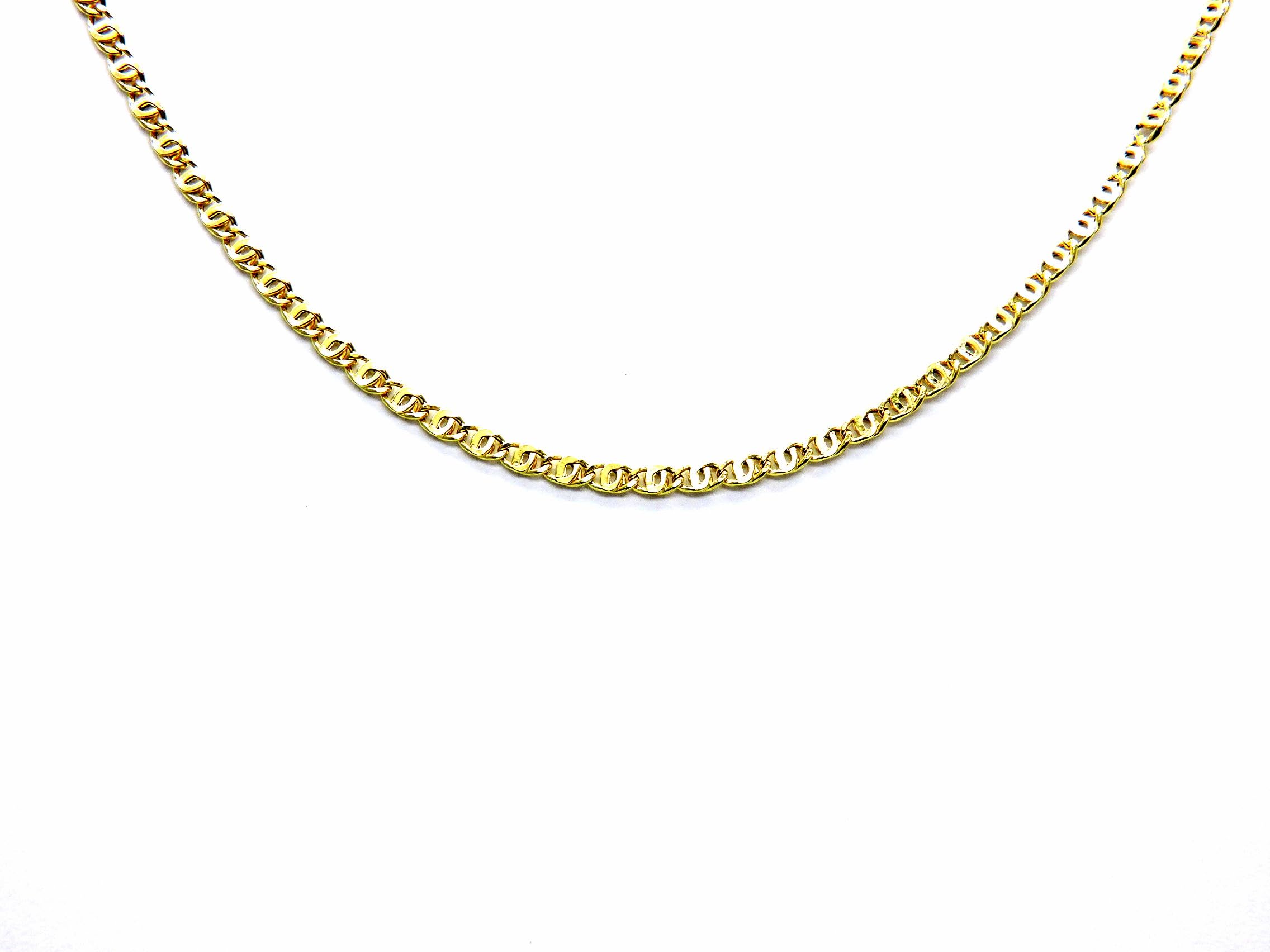 PEGASO GIOIELLI Collana Uomo Donna in Oro Giallo 18kt (750), Catena Tigre Pinzata, 50 cm
