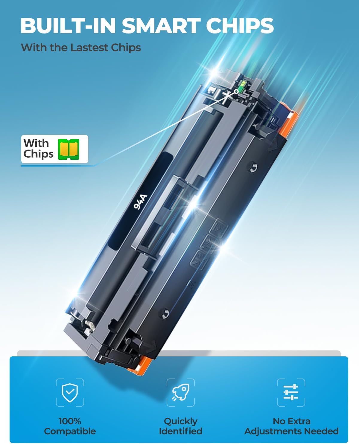 2 Pack 94A Toner Cartridge with Chip CF294a Replacement for HP 94A CF294A 94X CF294X High Yield Black Toner Work with M148 M118 M149 Pro MFP M118dw M148dw M148fdw M149fdw Series Printer Ink