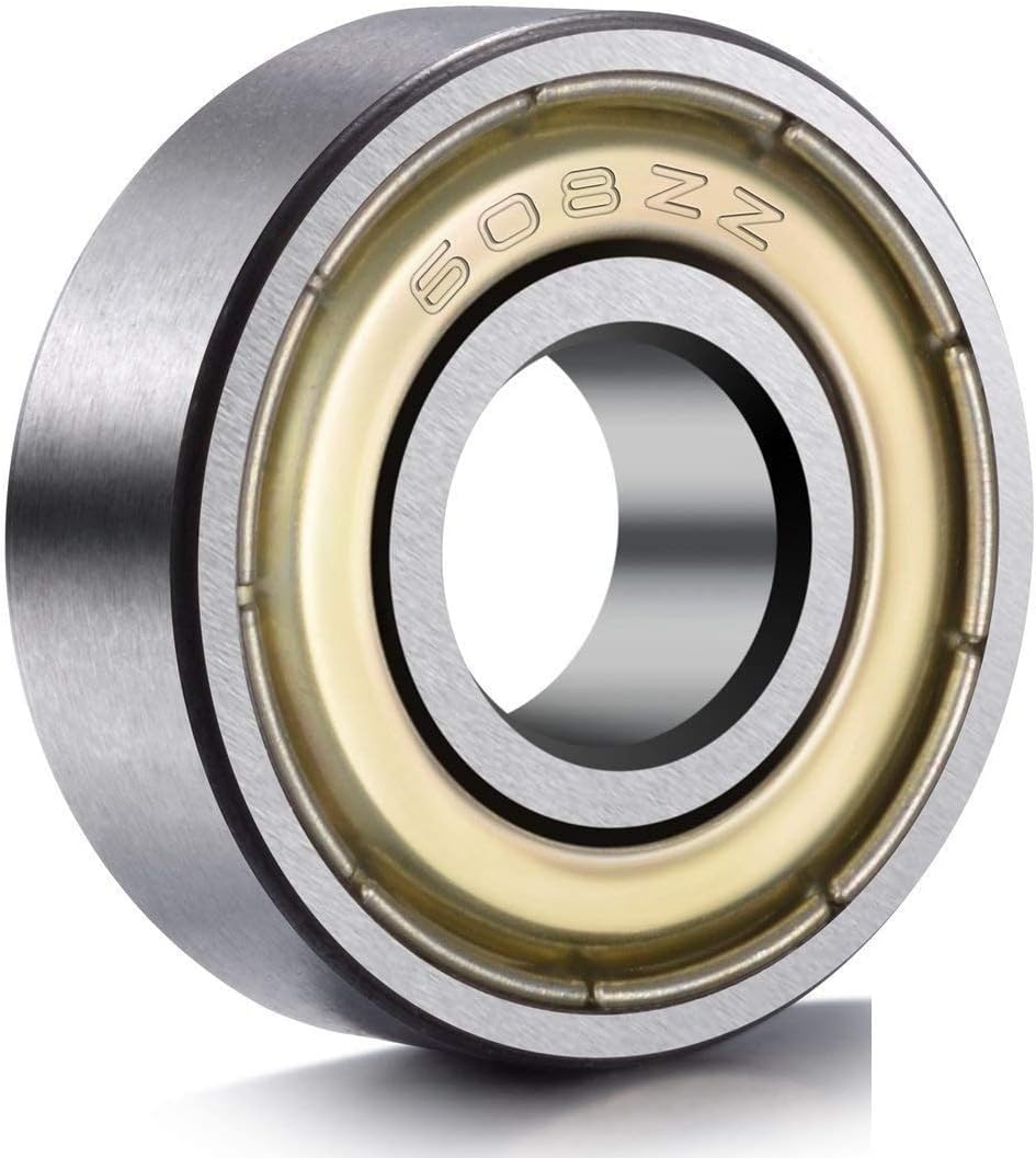 3DINNOVATIONS 608 ZZ Ball Bearings, 608zz Metal Double Shielded Miniature Deep Groove Ball Bearings (8mm x 22mm x 7mm) (Set of 10 pcs)