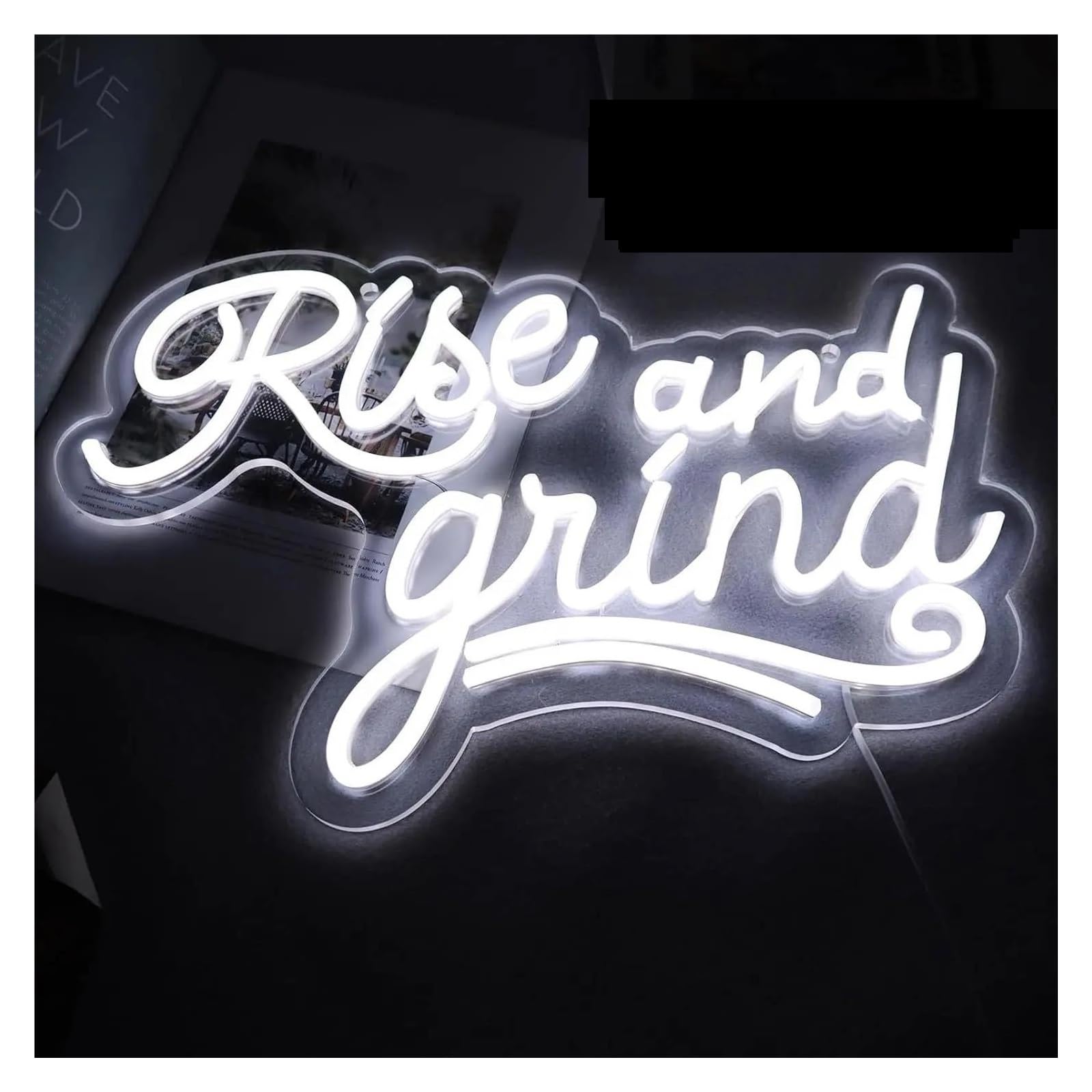 LEMST Sign Lamp Rose and Ground Neon, Suitable for Bedrooms, Commercial Signs, Suitable for Men Lounge, Bar 23x41cm