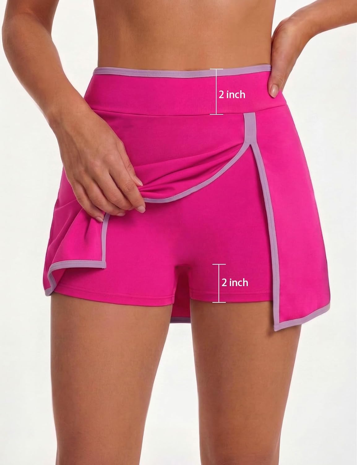 VIMPUNEC Womens Neon Color Block Bikini Sets Tummy Control Swimsuits Two piece High Wasited Swim Skirt