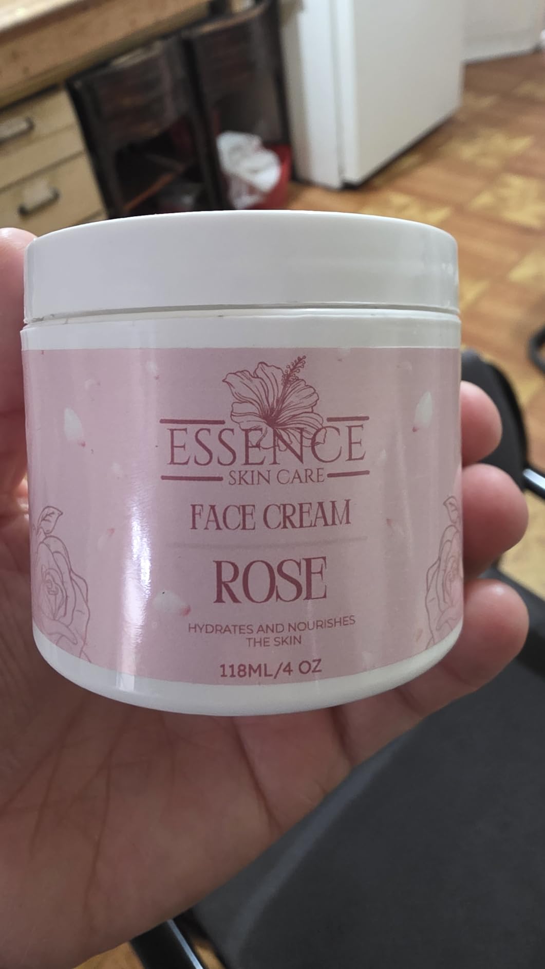 Essence Product LLC Essence Skin Care Rose Face Cream, Deeply Hydrating, Nourishing Moisturizer with Rose Water, Aloe Vera, Sweet Almond Oil, Shea Butter, Hyaluronic Acid, Hibiscus Extract