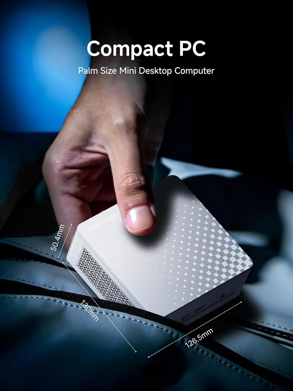 MINISFORUM M1 Plus Mini PC, Core i5-12600H procesador (12C/16T hasta 4.5 GHz) y Intel Iris Xe Graphics, 32GB DDR5/512GB SSD, HDMI/DP/USB4, 2 x 2.5G RJ45, USB3.2 Gen2 x 2, USB2.0 x 2, Wi-Fi 6e, BT5.2 — view 7