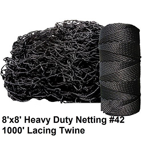 Deluxe Baseball Batting Cage Repair Kit, 8'x8' Netting #42 (54 ply) and Twine