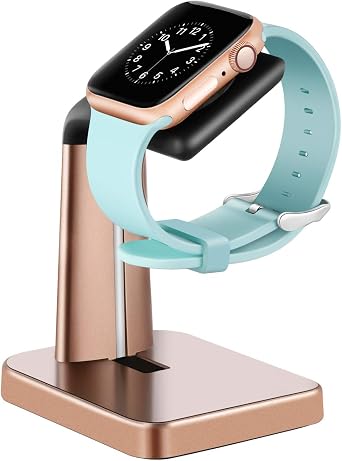 WITHit Smart Watch Stand Compatible with Apple Watch, Gold Watch Docking Station Fits All Models/Sizes/Cases Practical and Convenient Watch Charging Station, Protects from Spills/Scratches