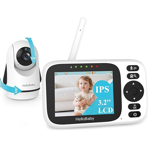 HelloBaby Baby Monitor 3.2 IPS Screen