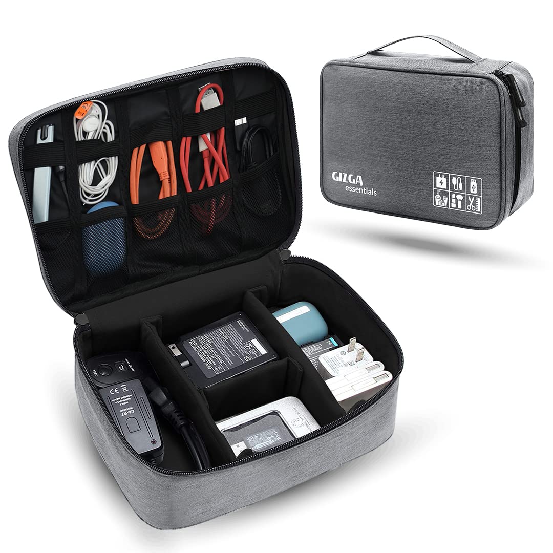 Gizga Essentials Electronics Accessories Organizer, Universal Travel Organizer for Cables, Chargers, Hard Disk, Power Bank, Travel Accessories, Adjustable Multifunctional Travel Organizer | Grey (B0BPCBCTFT) Amazon Price History, Amazon Price Tracker