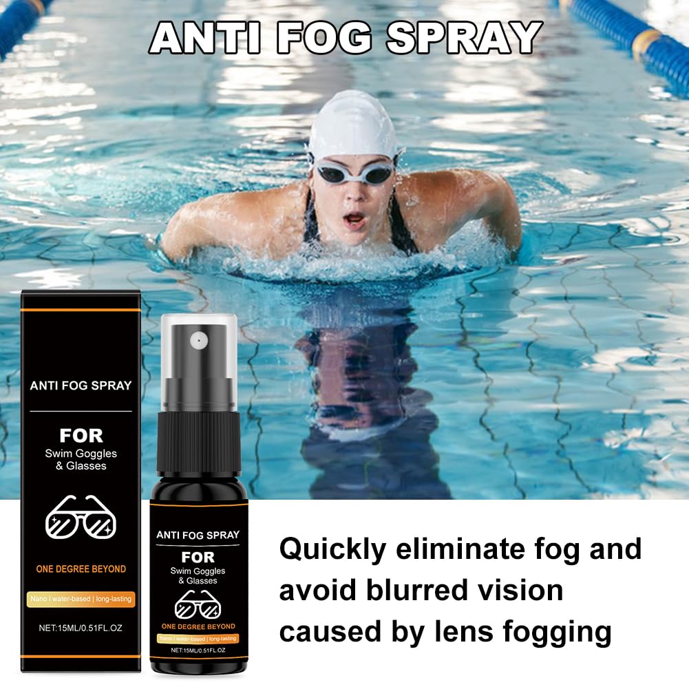Spray Antiappannante Occhialini,15ml Anti Fog Spray,Spray Antiappannamento,Spray Anti-Appannamento per Occhiali,per Maschere Sub e Occhialini Nuoto