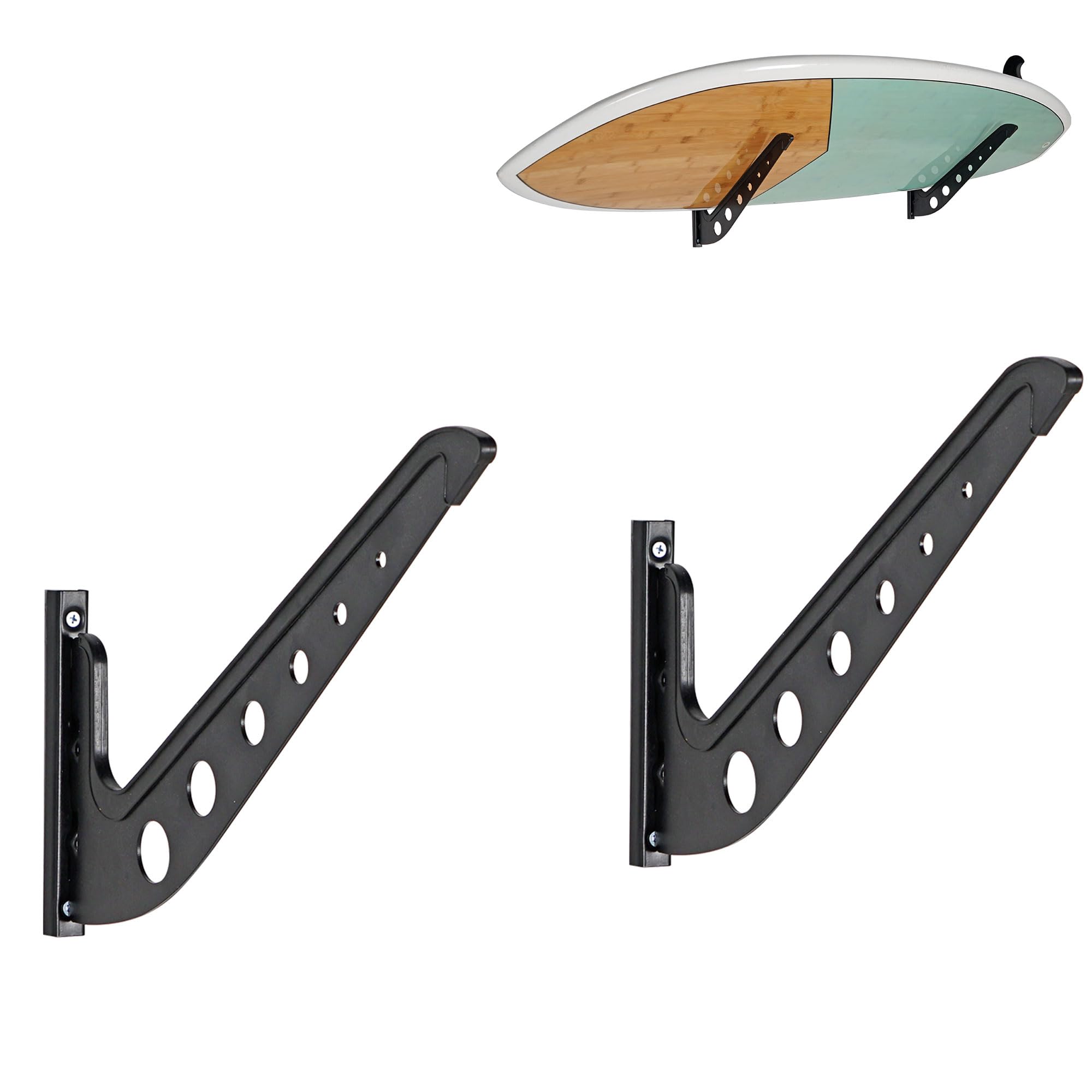 Soporte de pared para tabla de surf, wakeboard, almacenamiento de snowboard, ganchos de pared ajustables