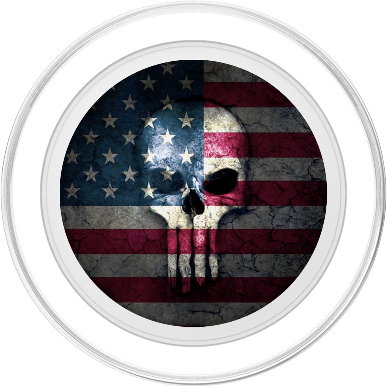 Pop Socket American Flag Skull Face Patriotic Design PopSockets PopGrip for MagSafe