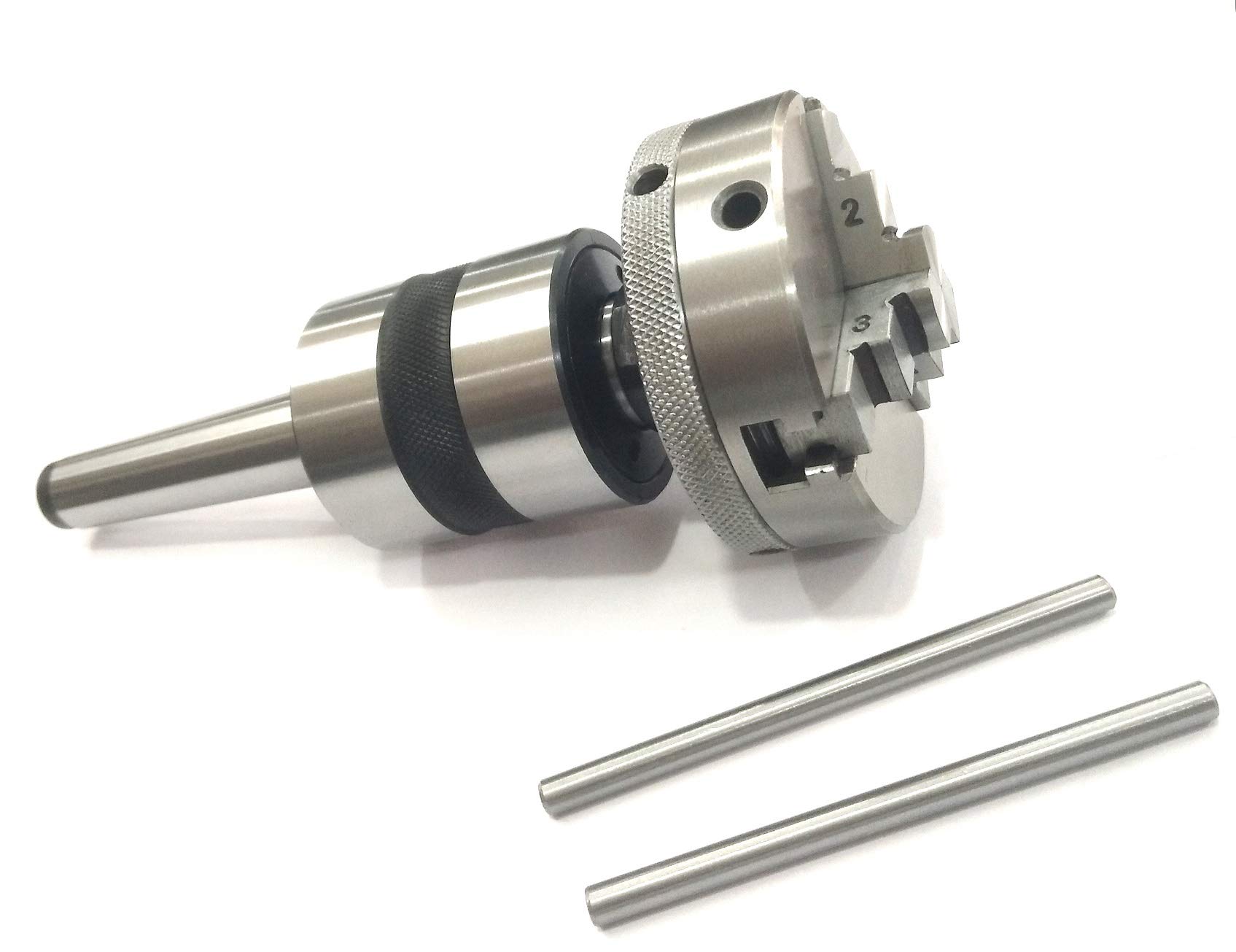 Revolving Centre MT3 Shank con mandrino a 3 griffe 65 mm montaggio per tornio da Contropunta