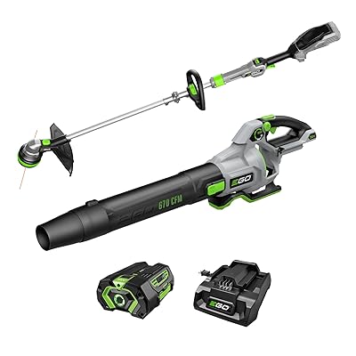 EGO POWER+ Combo, Cordless Trimmer and Blower, 15" Trimmer for Weeds and Grass with POWERLOAD and Cordless Electric 670 CFM Blower, Includes 56V 4.0Ah Battery and Charger - ST6703LB