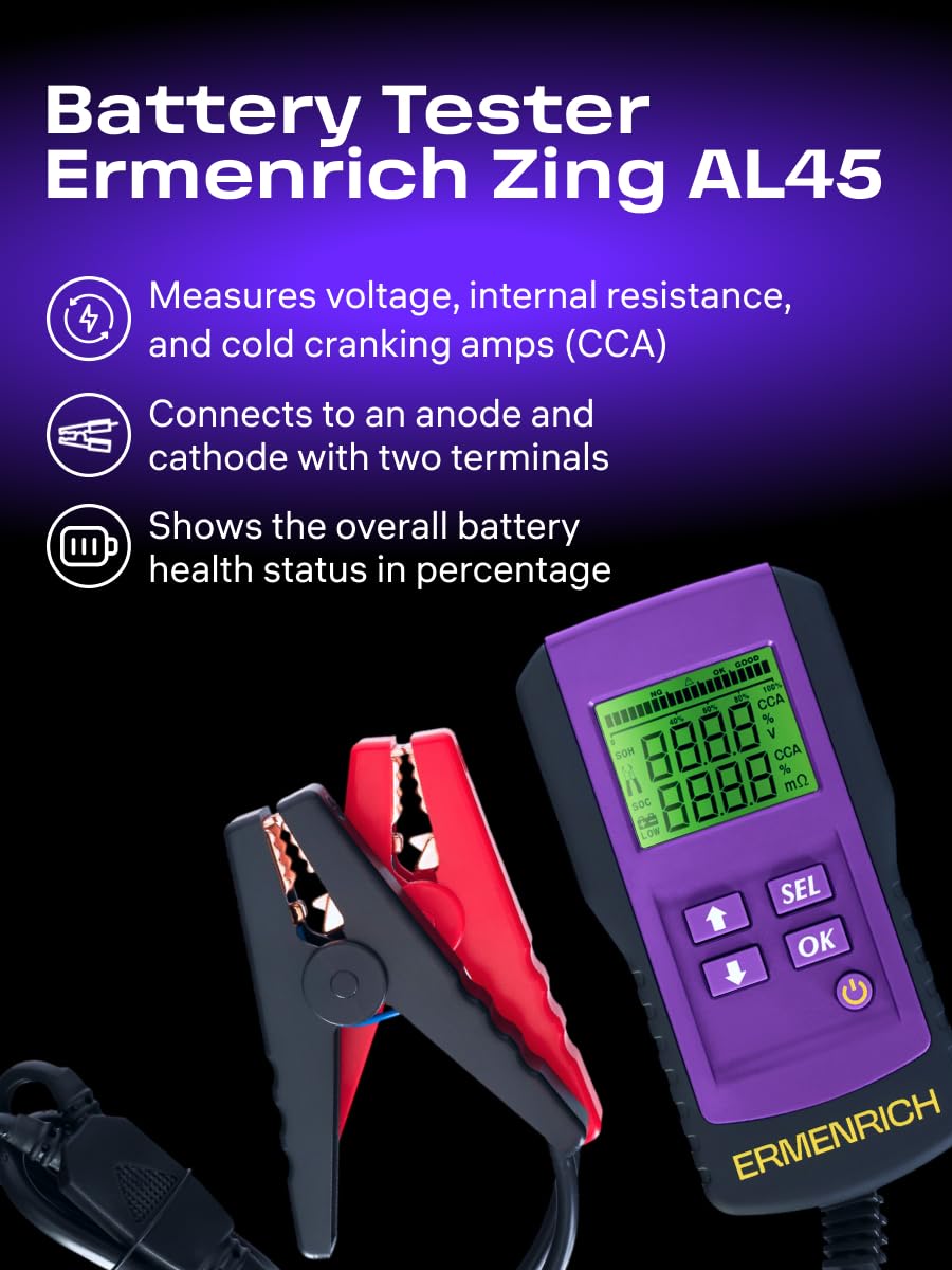 AL45 Tester Batteria Auto 7V/15V Tester per Batterie 100-1700 CCA
