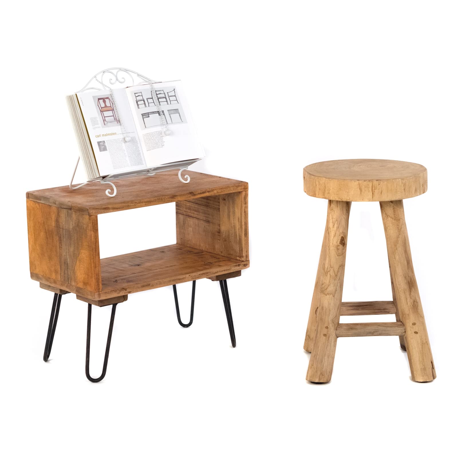 Willow & Croft Leggio Porta Libri Di Cucina In Legno Artigianale - Rustico E Regolabile