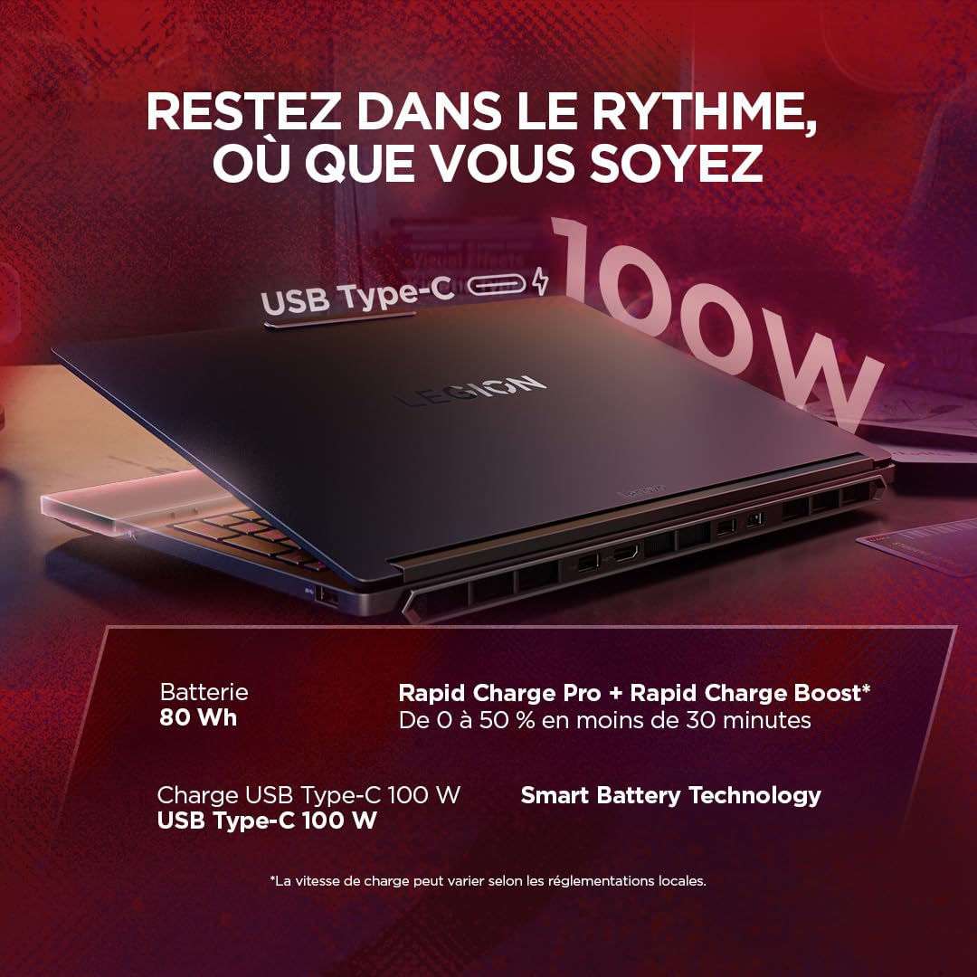 Lenovo Legion 5a 15AHP11 - Ordinateur Portable Gaming 15.3'' OLED 165Hz (AMD Ryzen 7 250, RAM 16Go, SSD 512Go, NVIDIA RTX 5060 8Go, Windows 11 Home) Clavier 1 Zone rétroéclairé AZERTY Français - Noir