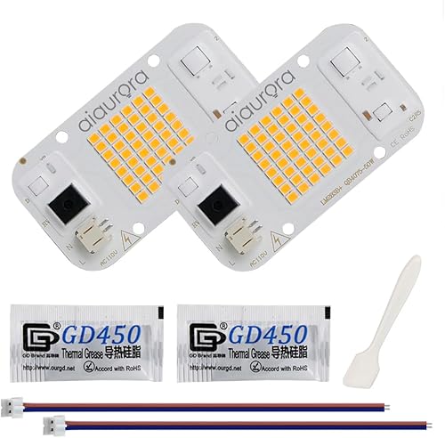 2 paquetes de chips LED AC110V 50W CA con Bridgelux y LM283B+ diodo COB 3500K 6000K Panel LED de espectro completo para lámpara de cultivo de flores