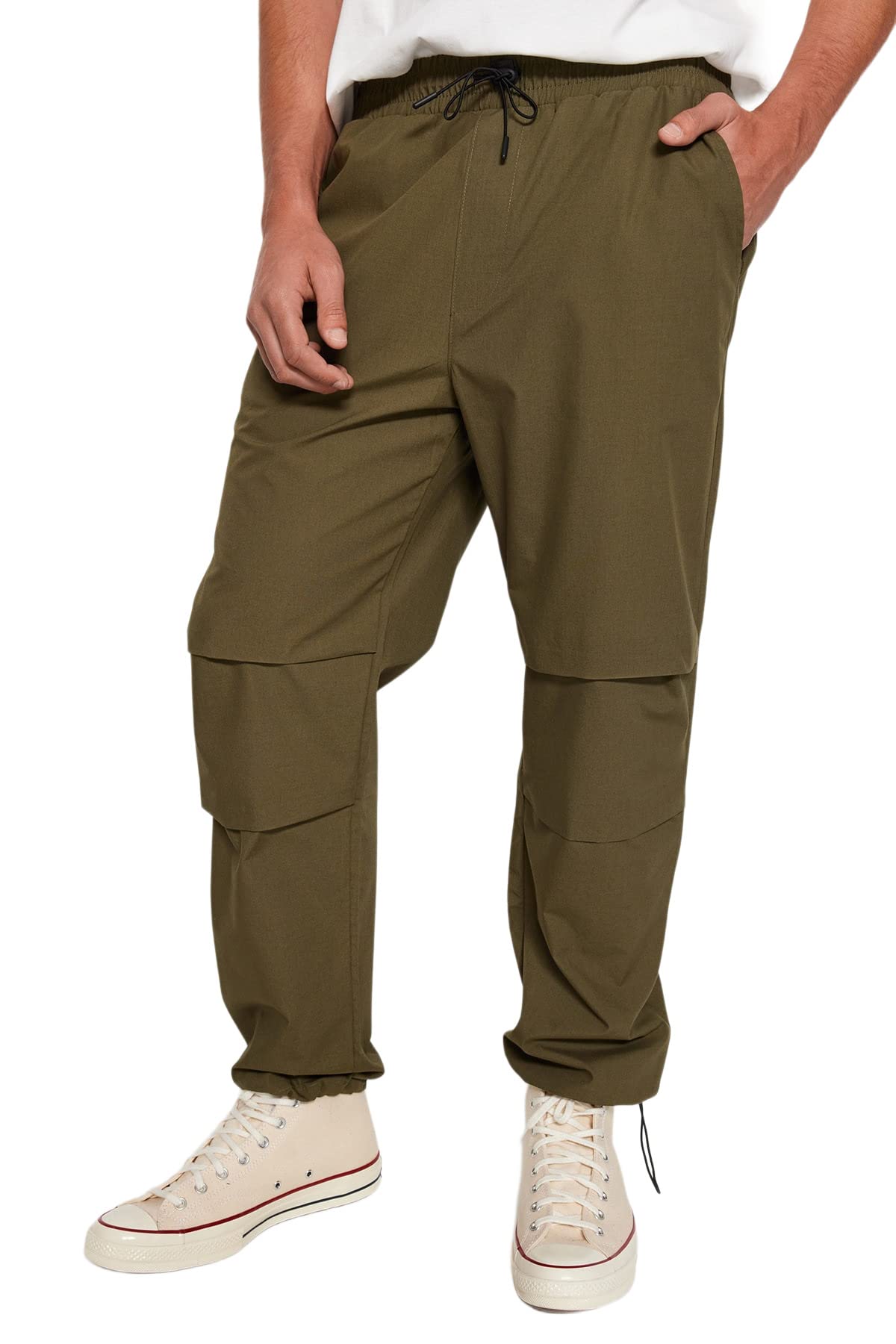 Trendyol Men's Khaki Man Jogger Fit Baggy Parachute Trousers Tmnss23pl00045 Pants, M