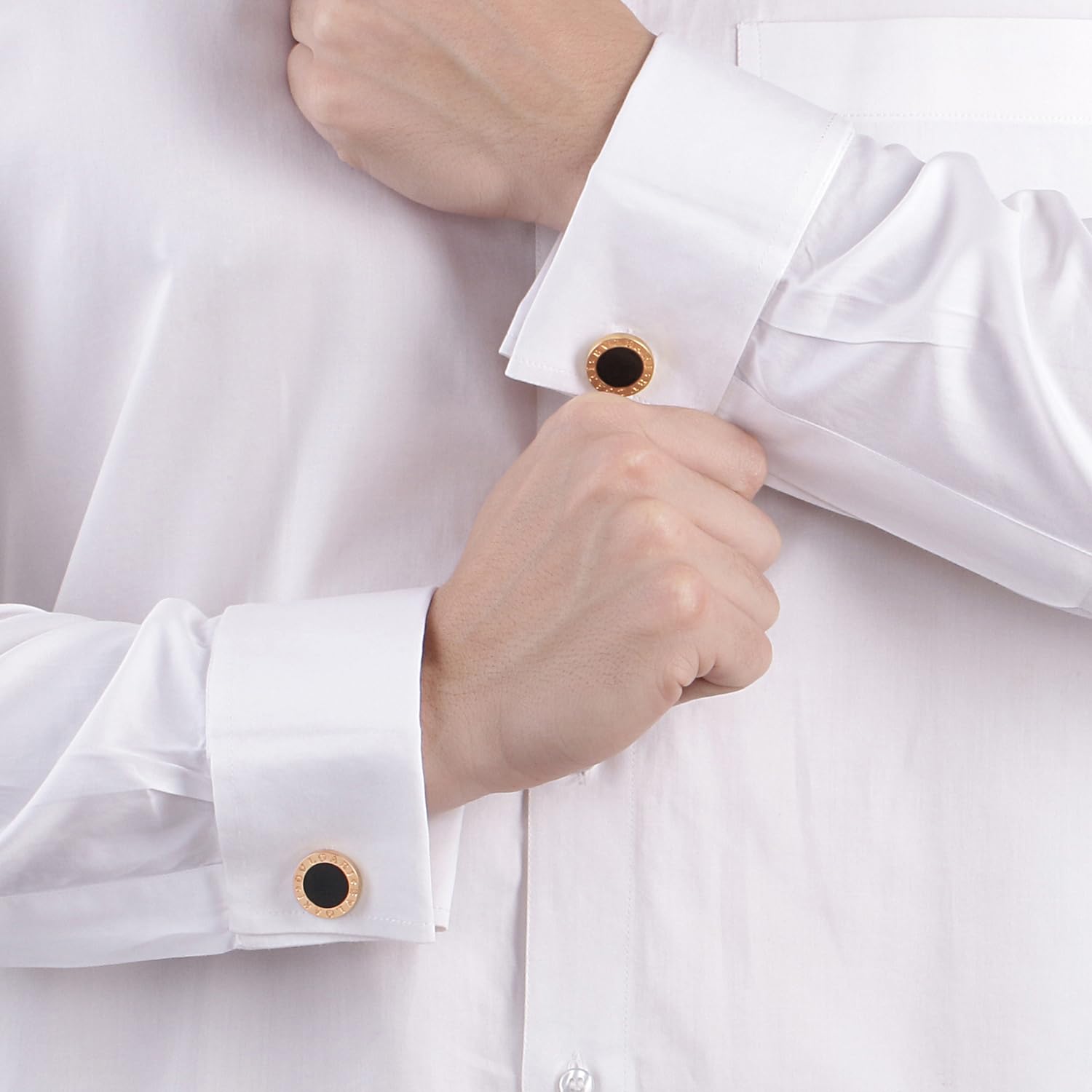 Rose Plated Cufflinks Set, Stylish Business Accessories