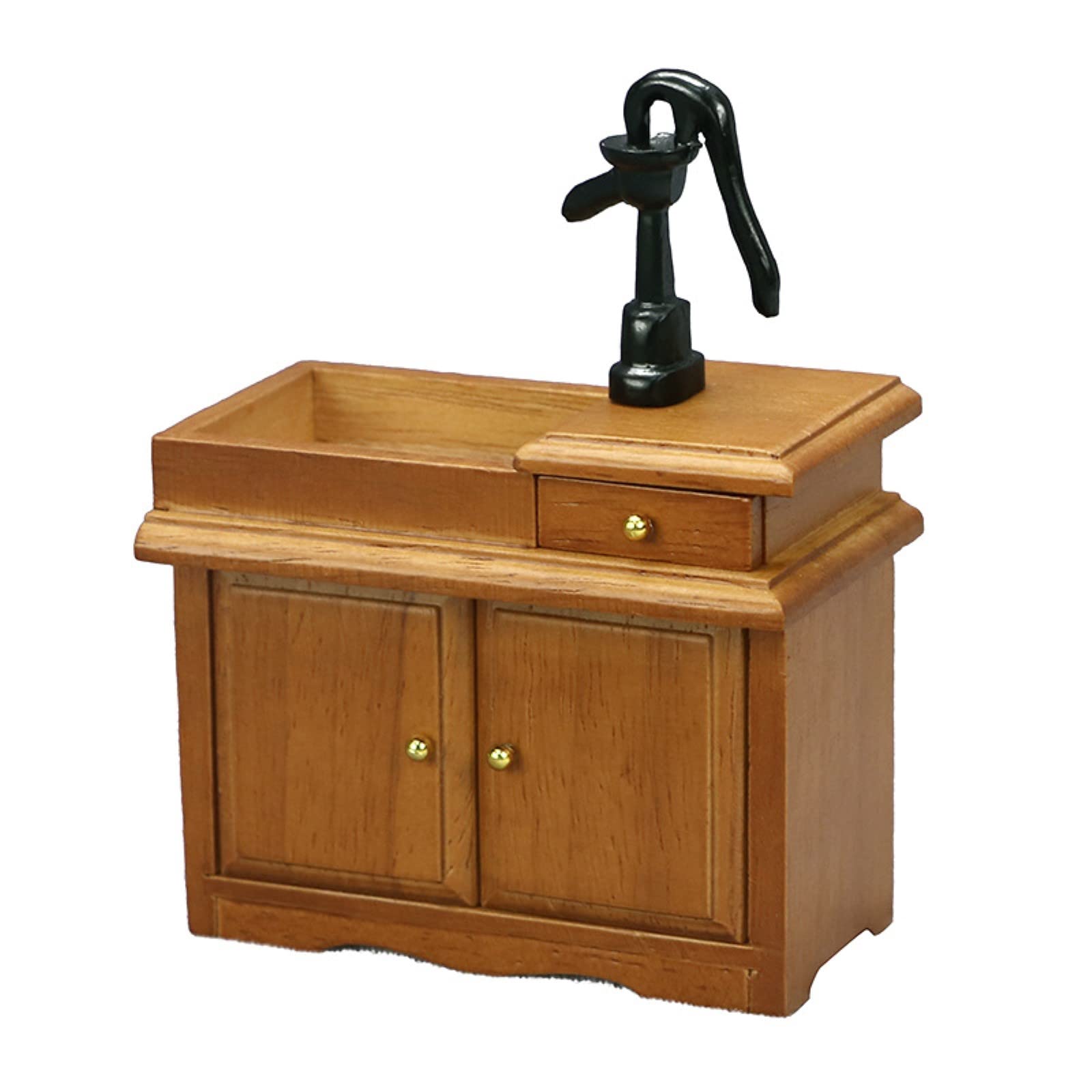 LUOZZY Miniature Bathroom Table Dollhouse Wood Bathroom Sink Simulation Washbasin 1:12 Dollhouse Miniature Furniture Pretend Play for Kids