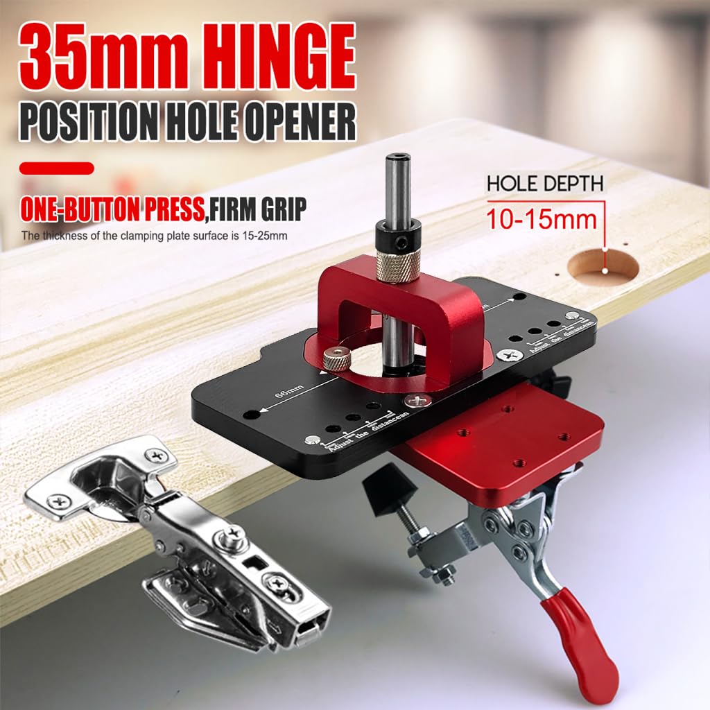 Door Hinge Template Aluminum Hinge Hole Jig Set Adjustable