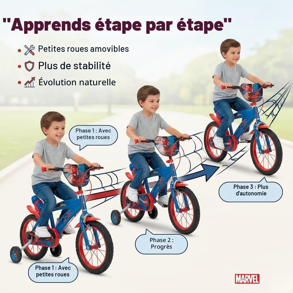 TOIMSA Huffy Vélo 14" Spiderman 4/6 Ans