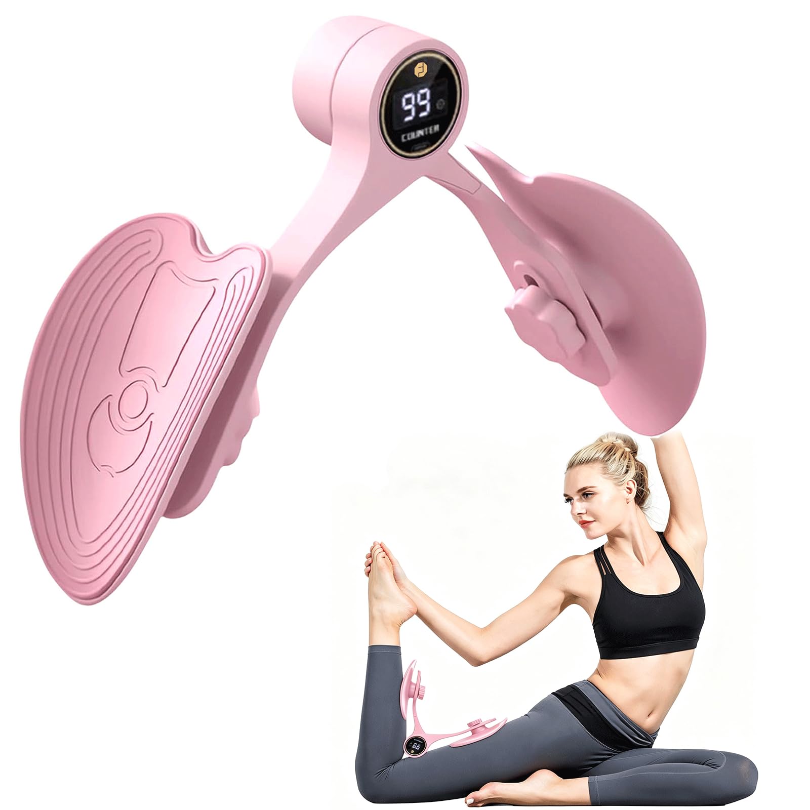 Rafforzatore per pavimento pelvico da donna con rotazione a 360 gradi, riparazione muscolare per cosce, display display per allenamento del tonico della coscia, tonificante interno coscia e pavimento