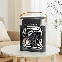 Mini Ventilador Refrigerador Ar Condicionado Umidificador Portátil Com Led Reservatório De Água USB