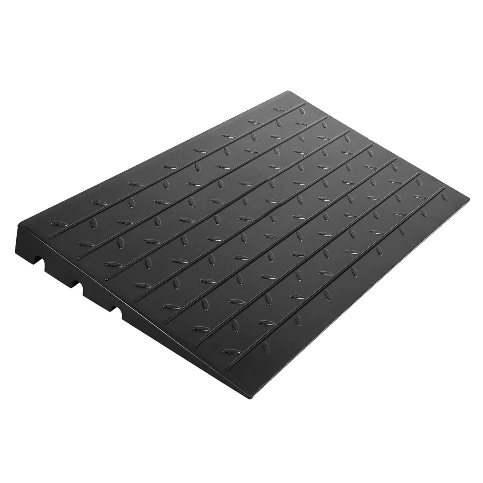 Garvee Rampe de Seuil Hauteur 6-10 cm, Rampe Découpable en Caoutchouc Charge11 t, Antidérapante, Accès Fauteuil Roulant, Cache-câble à 3 Canaux pour Fauteuil Roulant, Poussette, Scooter