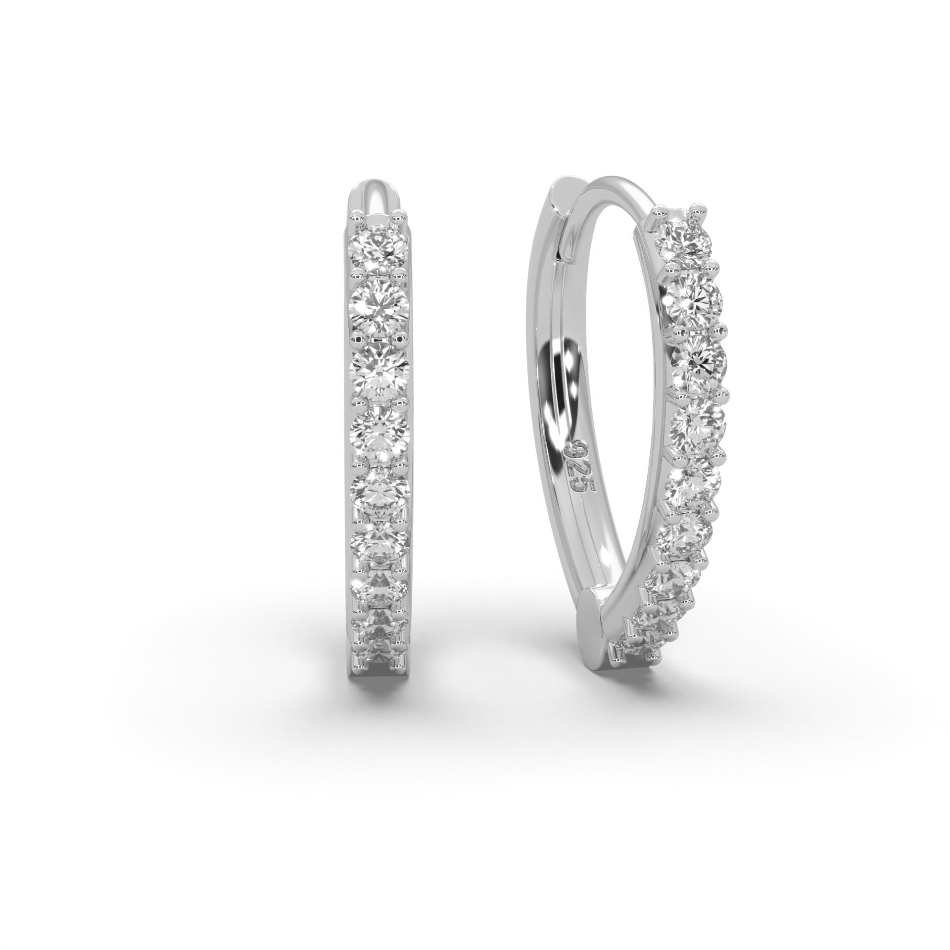 Creolen Silber 925 und Gold/Rosegold vergoldet Damen Ohrringe von AMOONIC | Kreolen klein in Tropfenform mit Zirkonia-Steinen, Schmuck Geschenk für Frauen Freundin Jahrestag Hochzeitstag Geburtstag