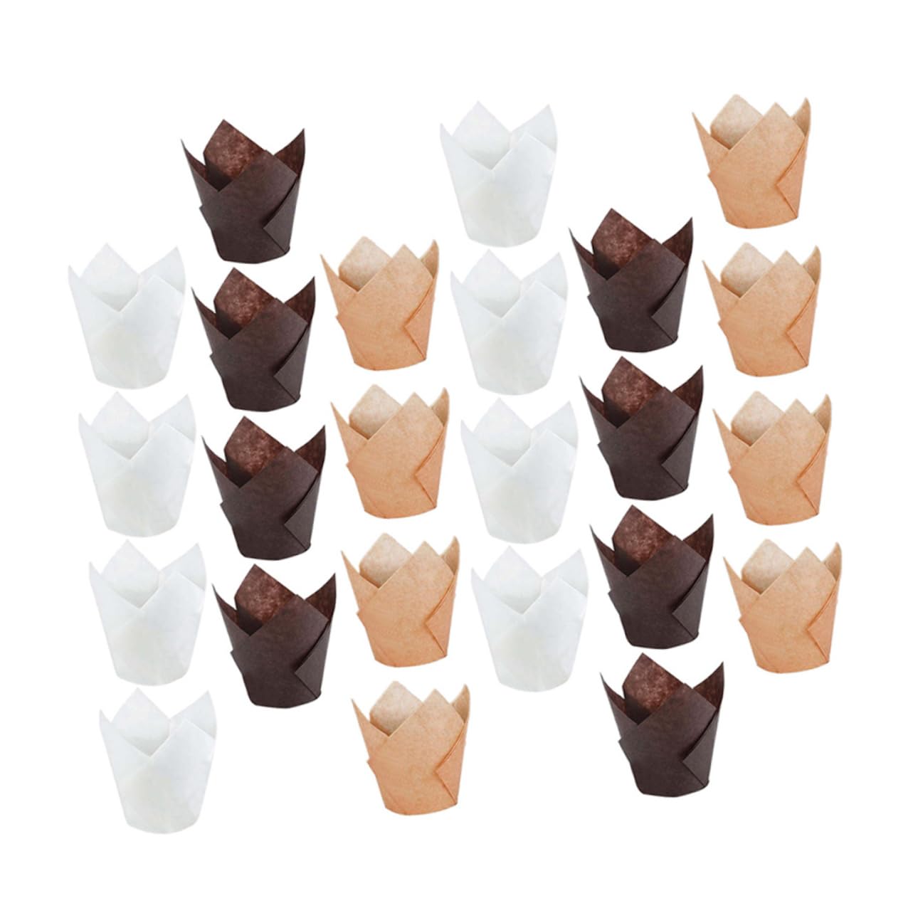 Amosfun 450 Stk Tulpenkuchen Muffinförmchen Aus Papier Backblechkuchen Cupcake-verpackungsfolie Muffinpapier Tulpen-gebäcktablett Cupcake-backeinlagen Cupcake-förmchen Aus Kraftpapier
