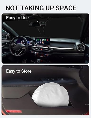 Vista 88 de Proadsy Parasol para parabrisas para BMW X1 F48 2016-2022 de 4 capas plegable, protector de parasol frontal que bloquea los rayos UV y mantiene