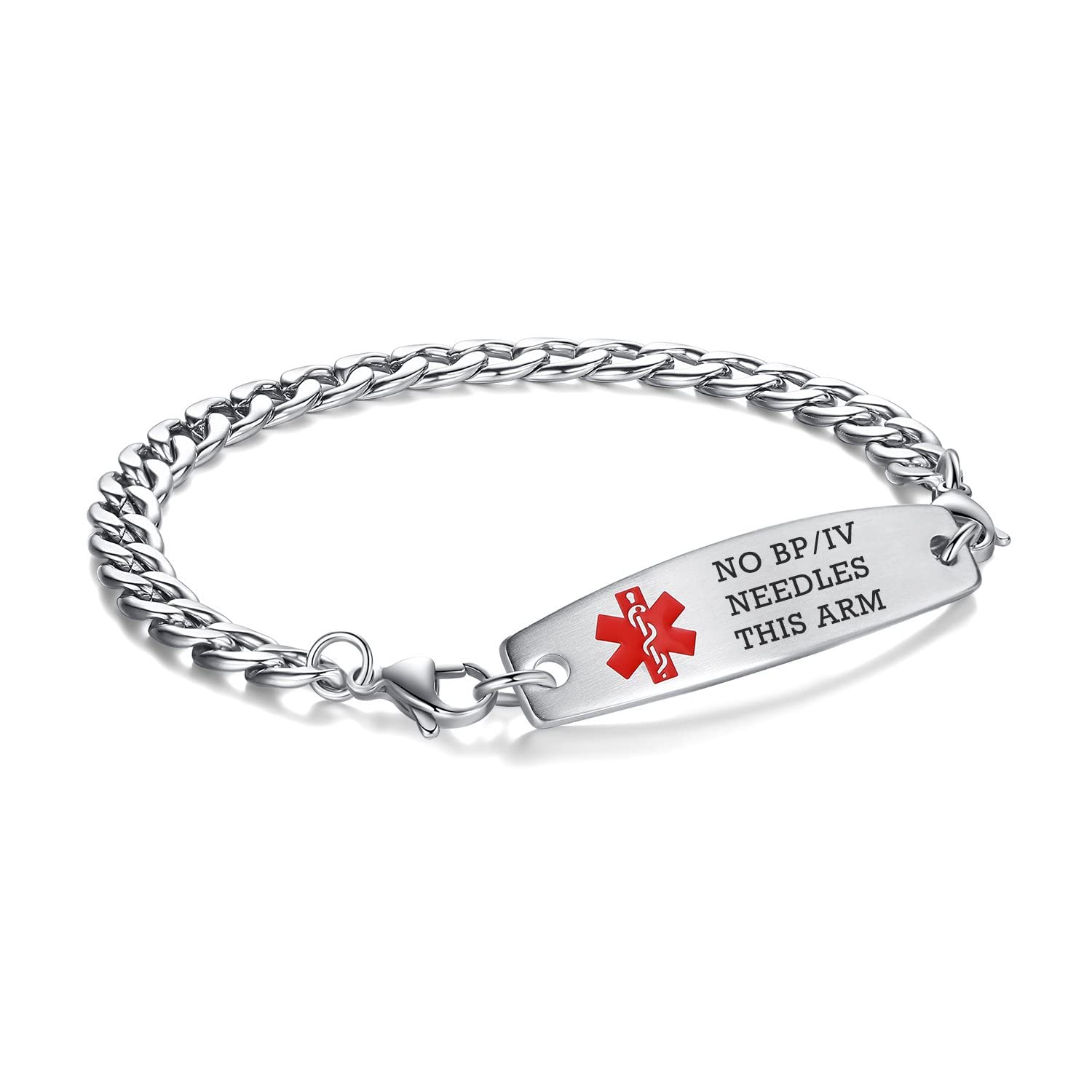 mnmhope 7.5"-9" Adjustable Medical alert bracelets for Women/Men Stainless steel Interchangeable Medical bracelets