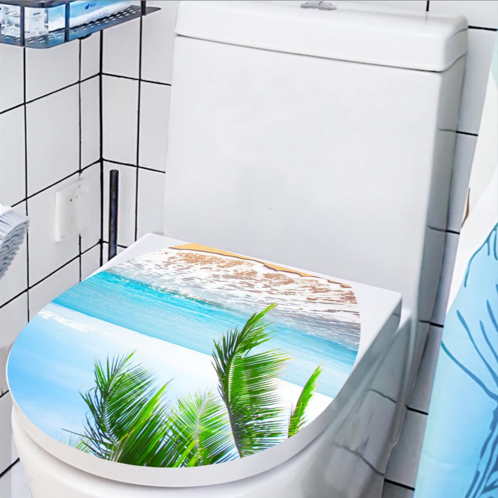 Winhappyhome Toilet Lid Sticker Toilet Cover Sticker Bathroom Washroom Decoration Sticker (#6)