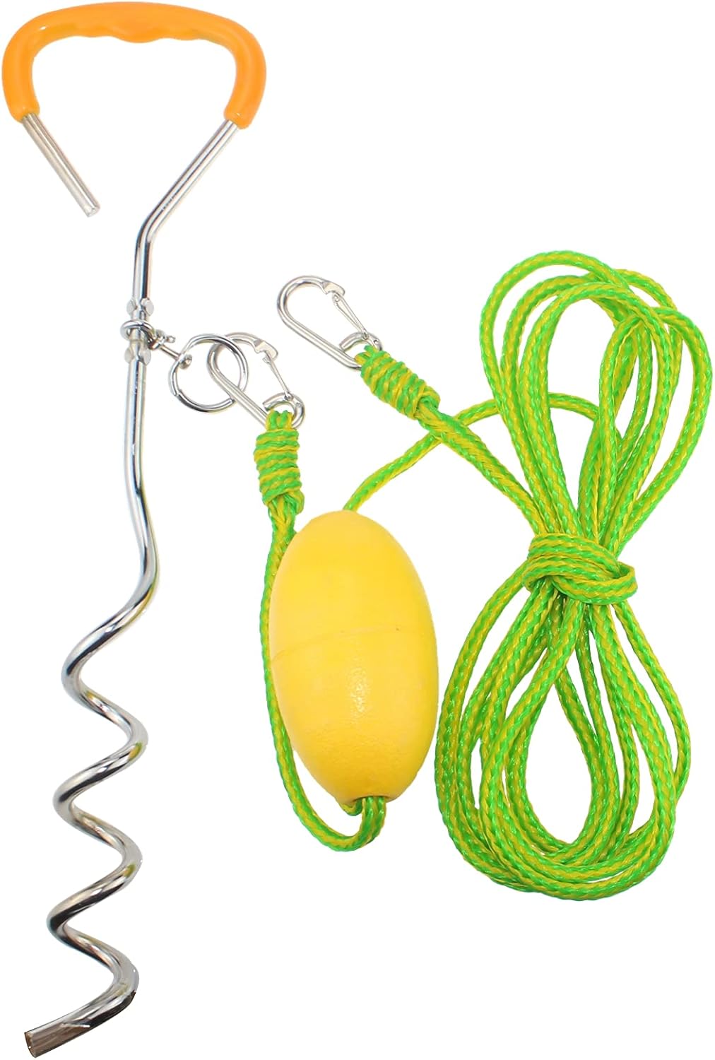 MOOCY Screw Anchor System for Small Boats, PWC, Kayak,Canoes,Paddle Boards (SUP)| Sand Spike – includes 16-Foot Anchor Line, Float and Clip