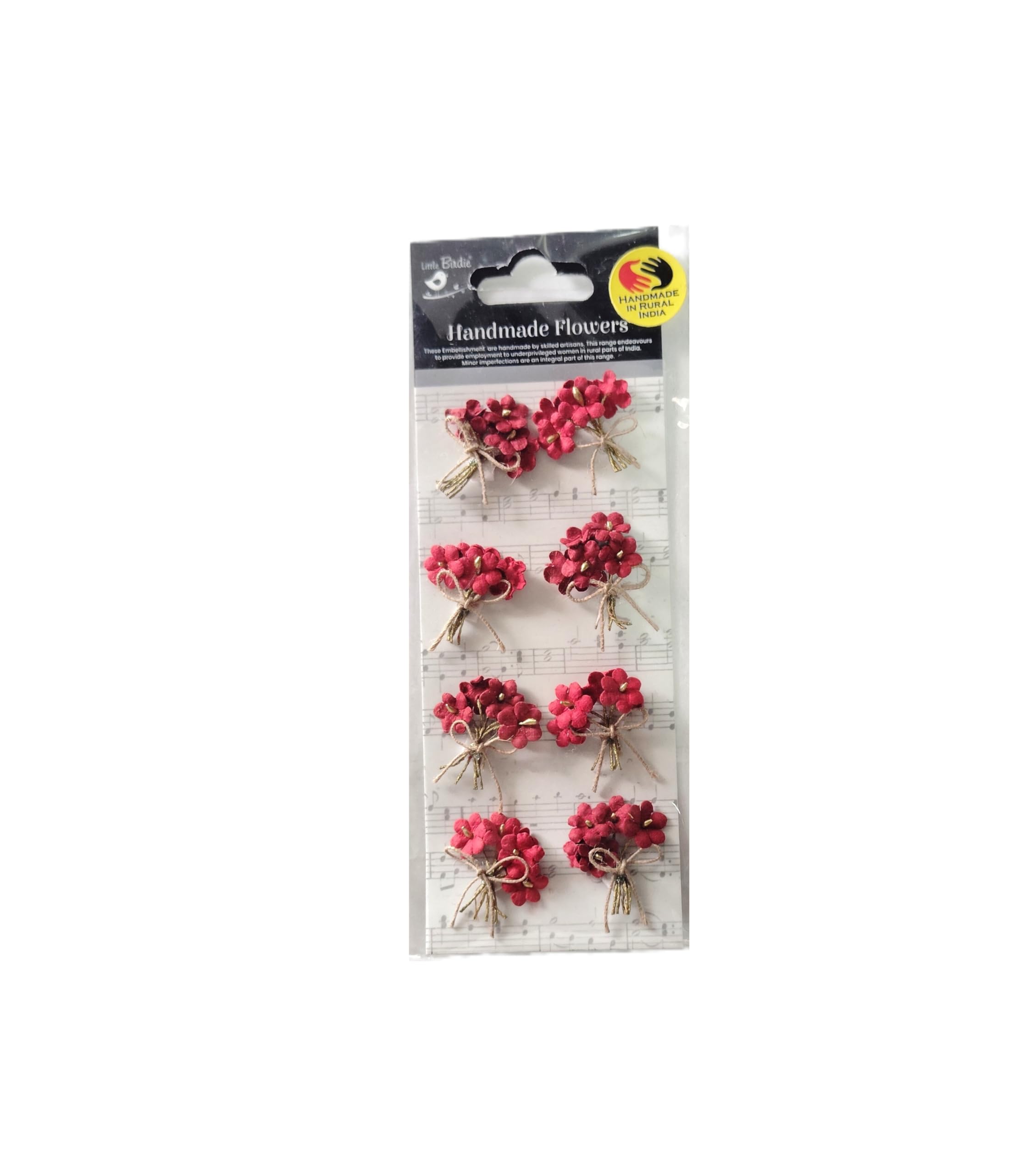 Itsy Bitsy Handmade Flowers Bouquet Cardinal Red 8pc | Paper Craft Flowers for Scrapbooking Card Making DIY Crafts Journaling Art Projects Home Decor-image-36