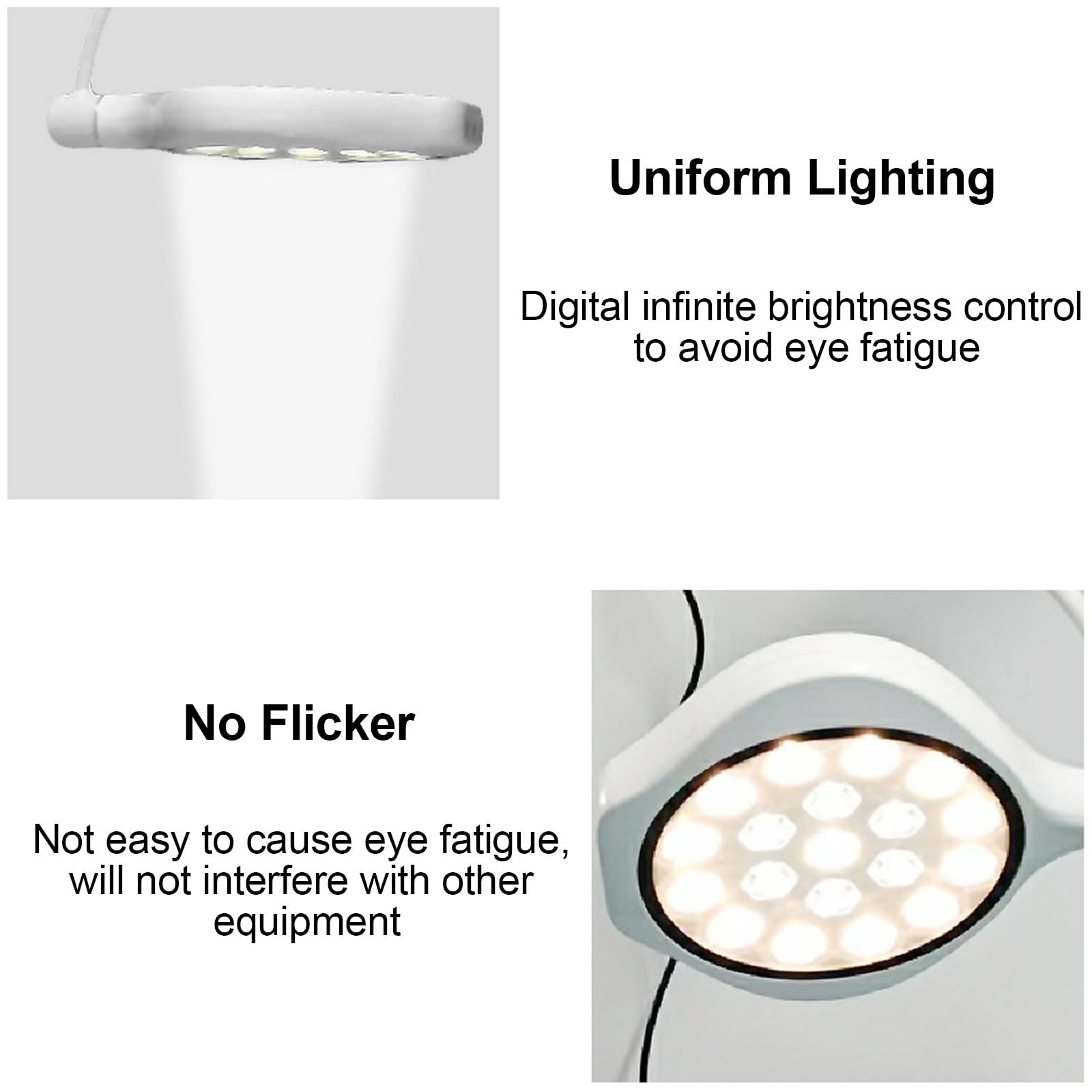 Lampa Obrotowa Podłogowa 360°, 19 Otworów, Stomatologiczna Lampa LED Do Badania Jamy Ustnej, Lampa Bezcieniowa LED Do Ginekologii, Ambulatoryjna, Stomatologiczna, Laryngologiczna, z Regulowanym Kątem