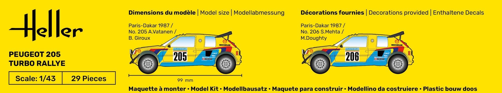 Heller 80189 Peugeot 205 Turbo Rallye 1/43