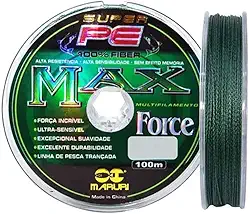 Linha de Pesca Multifilamento Maruri Super PE Max Force 4X Verde 100m cor:verde;espessura:0.30mm
