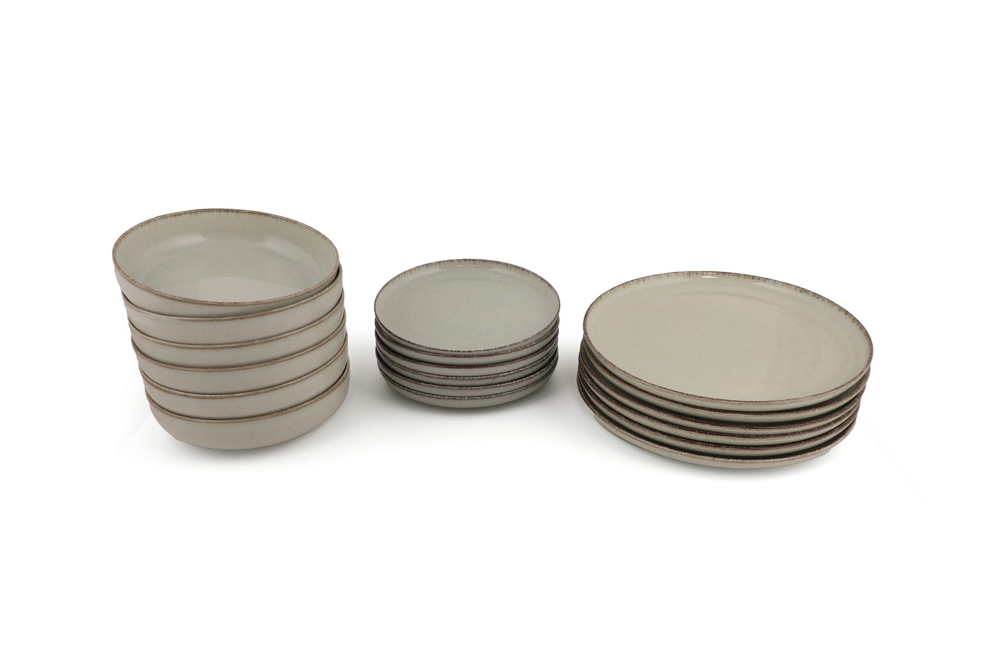 Elegancki 18-częściowy zestaw obiadowy, 100% porcelana, zielony, w zestawie talerze serwisowe (27 cm), talerze obiadowe (20 cm), talerze deserowe (19 cm), do mycia w zmywarce i sejf do kuchenki