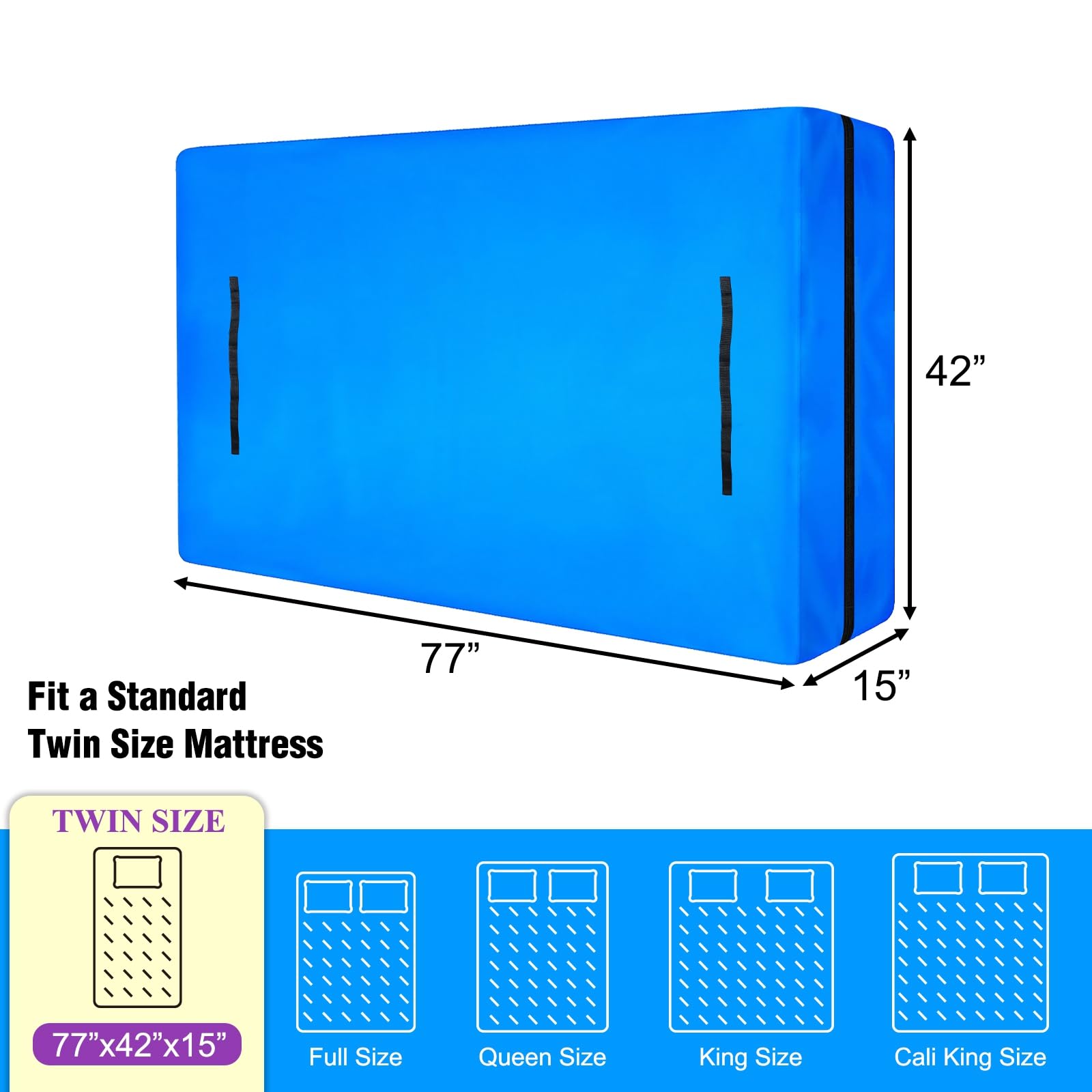 MorTime Mattress Bags for Moving and Storage Zippered Mattress Storage Bag with 8 Strong Carrying Handles - Image 3
