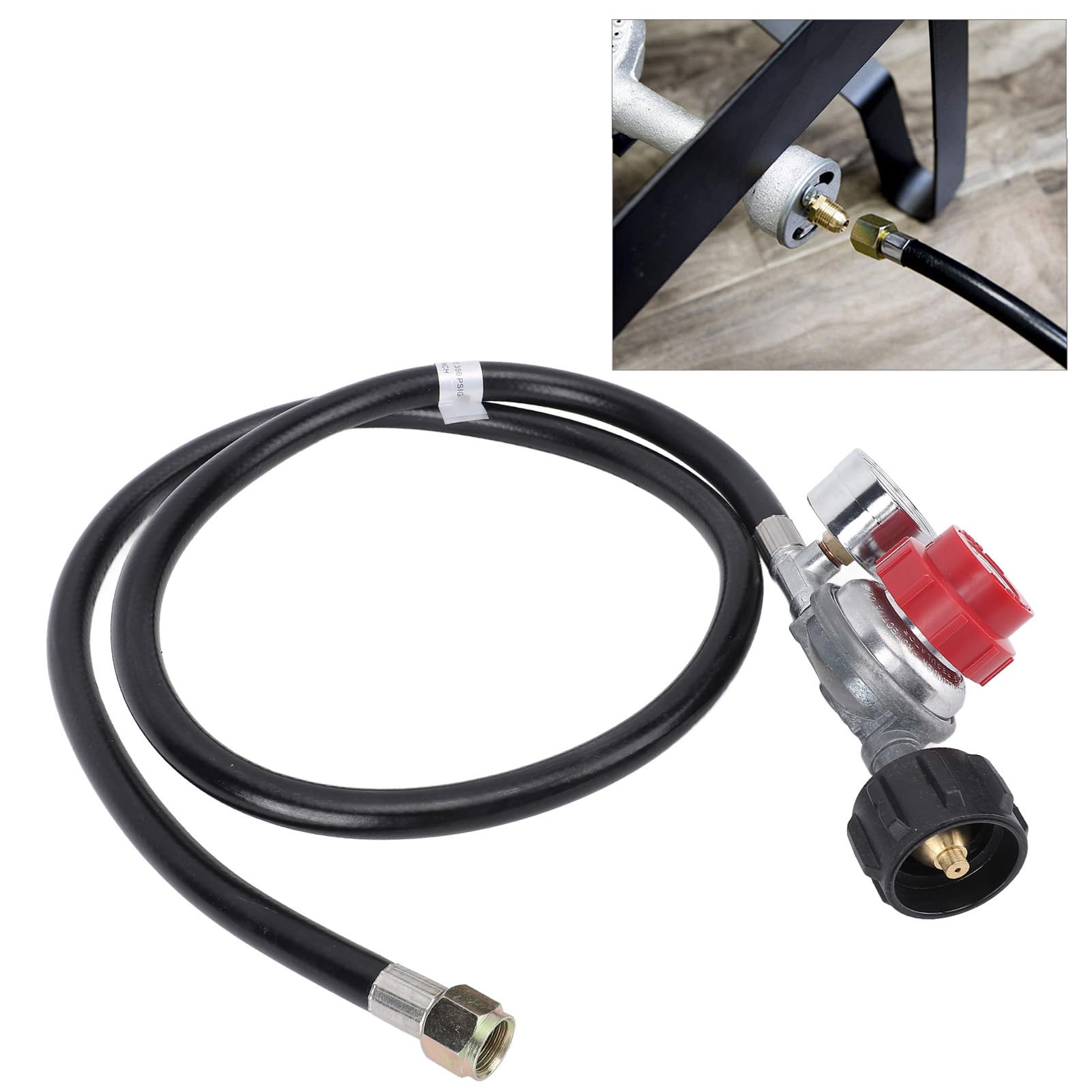 Regolatore di gas ad alta pressione Regolabile 0 a 30 psi per griglie friggitrici 130.000 BTU/ora capacità di 4 piedi