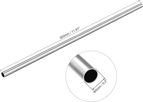 Miniatura 2 de uxcell Tubo redondo de acero inoxidable 304 0.197 in OD 0.008 in espesor de pared 11.811 in longitud 3 piezas